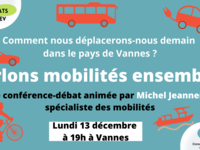 Parlons mobilités ensemble ! Lundi 13 décembre à 19h à Vannes
